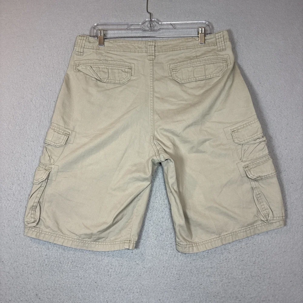 Lee Dungarees Mens Khaki Tan Ripstop Cotton Cargo Shorts Size 33